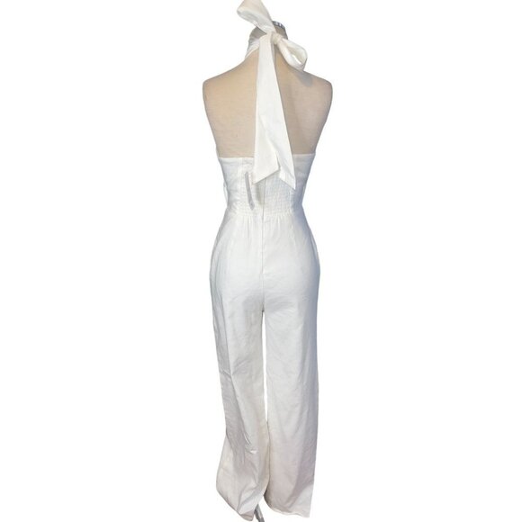 Milly Eda Linen Jumpsuit in White 2 New Womens Dressy Outfit - Picture 6 of 12